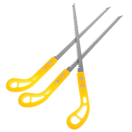 SOPOTUTU 3 Stück Mini Handsäge Teiliges mit Scharfem Handlichem Sägeblatt Stabilem Schraubengelenk für Gartenarbeit Holzverarbeitung und Präzises DIY Tragbare Säge mit Kunststoffgriff Gelb von SOPOTUTU