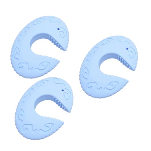 SOPOTUTU 3 Stück Silikon Türstopper Sicherheits Türschutz Fingerklemmen Flexibel Blau für Haus und Zimmer Einfache Befestigung Zuverlässiger Klemmschutz von SOPOTUTU