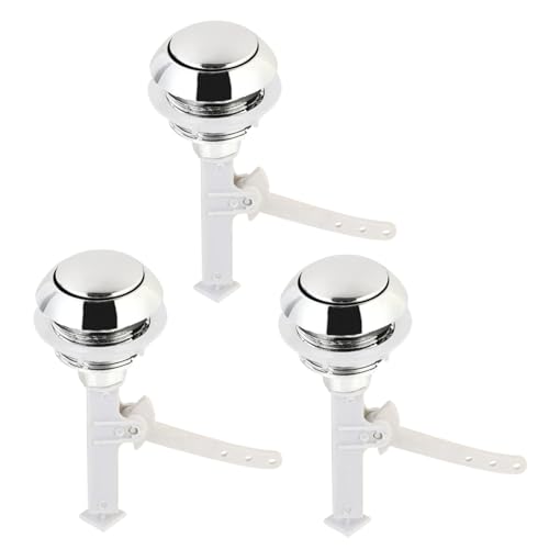 SOPOTUTU 3 Stück Teiliges Runder Toilettenspülknopf Universeller Closestool Ersatzknopf Handbetätigter Druckknopf für Wassersparende Spülung Langlebig Einfache Montage für Bad Büro Hotel von SOPOTUTU