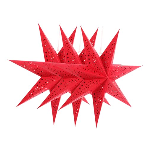 SOPOTUTU 3 Stück Teiliges Stern Lampenschirm aus Robustem Papier Rot Dekorative Hängelampe für Weihnachten Langlebiger Stern Lampenschirm für Party und Festtagsdeko SOPOTUTU 3 Stück Teiliges Stern Lampenschirm aus Robustem Papier Rot Dekorative Hängelampe für Weihnachten Langlebiger Stern Lampenschirm für Party und Festtagsdeko von SOPOTUTU