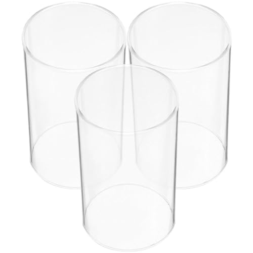 SOPOTUTU 3 Stück Teiliges Transparenter Windlichtkerzenhalter Zylindrischer Kerzenständer für Gemütliche Wohnzimmerdekoration und Romantische Anlässe von SOPOTUTU