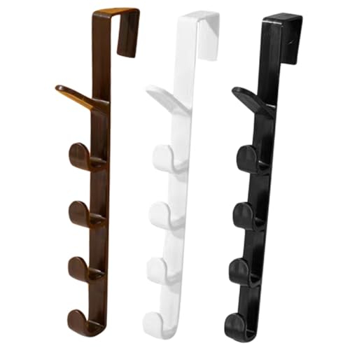 SOPOTUTU 3 Stück Teiliges Türhaken aus Kunststoff Rostfrei ohne Bohren Multifunktionaler Tür rücken organizer für Bad Schlafzimmer Flur Kleiderhaken zur Platzsparenden Aufbewahrung von SOPOTUTU