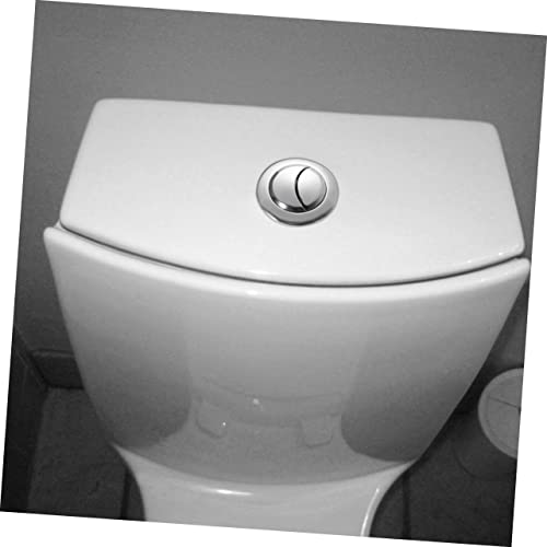 SOPOTUTU 3 Stück Teiliges Wc Spülknopf Ersatzset Rund Silber Langlebige Wc Tank Zubehör Einfach zu Bedienen Korrosionsbeständige Toiletten Drucktasten für Badezimmer Passend von SOPOTUTU