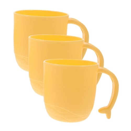 SOPOTUTU 3 Stück Teiliges Zahnputzbecher aus Robustem Kunststoff mit Ergonomischem Bruchsicher Wiederverwendbar für Zahnbürste und Mundspülung im Badezimmer von SOPOTUTU