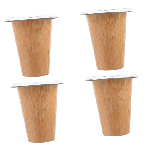 SOPOTUTU 4 Sätze Massivholz Möbelfüße Tapered Tischbeine mit Schrauben und Metallplatten Stabile Holzbeine für Sofa Tisch Schrank Einfach zu Montieren Bodenschutz von SOPOTUTU