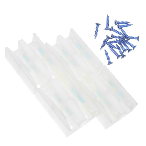 SOPOTUTU 4 Satz Teiliges Dusch schiebetür Stopper Weiß mit Schrauben Glas Duschtür Führungsleiste Bodengleiter für Schiebetüren Stabilisierende Türführung für Duschkabinen Einfache Montage von SOPOTUTU