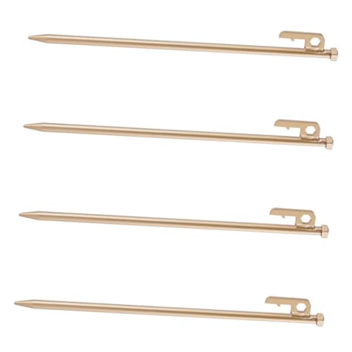 SOPOTUTU 4 Stück Edelstahl Zeltheringe Camping Zelt Heringe mit Haken Robust Rostfrei Strapazierfähig für Harte Böden Outdoor Zeltnägel Langlebig und Einfach zu Ziehen von SOPOTUTU
