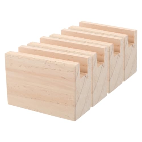 SOPOTUTU 4 Stück Holz Möbelerhöhungen für Sofa Stuhl Tisch Bett Beine Stabile Betterhöhungen mit Rillendesign Einfache Montage Platzsparend für Wohnzimmer Schlafzimmer Büro von SOPOTUTU