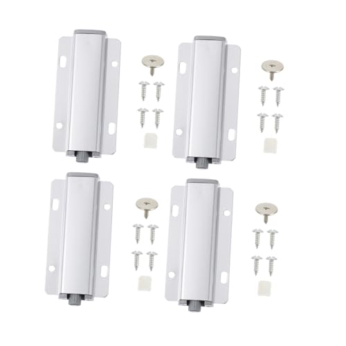 SOPOTUTU 4 Stück Magnetische Tür Öffner Schranktür Dämpfer Druckschnapper für Möbel Einfache Montage Stabile Funktion Geeignet für Schrank Kleiderschrank und Küchentüren Silberfarben von SOPOTUTU