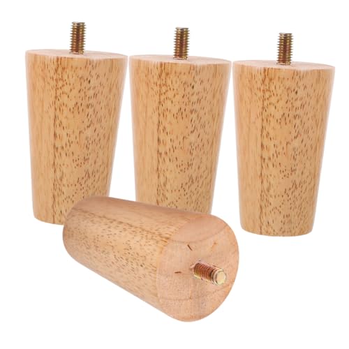 SOPOTUTU 4 Stück Massivholz Möbelbeine mit Schrauben Verstellbar für Sofa Couch Tisch Schrank Modern Elegantes Design Holzfüße für Möbel Ersatz von SOPOTUTU