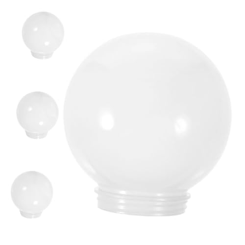 SOPOTUTU 4 Stück Outdoor Lampenschirme aus Weißem Acryl Kugelförmige Lampenabdeckung Øcm Wetterfeste Langlebige Lichtschutzkappen für Garten Terrasse und Außenbeleuchtung von SOPOTUTU