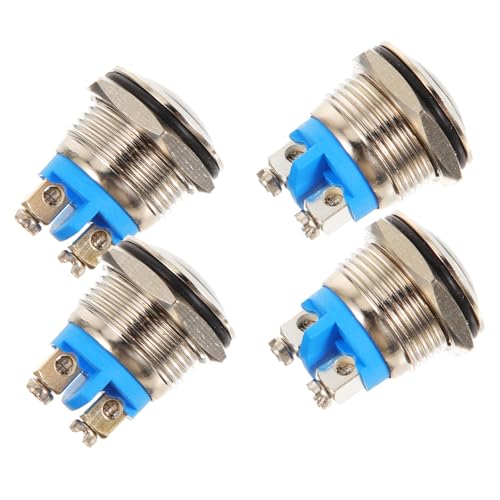 SOPOTUTU 4 Stück Robuster Türklingelknopf aus Langlebigem Vernickeltem Ersatzset Einfache Installation Wetterfester Klingeltaster für Kabelgebundene Hausklingel Kompatibel mit Gängigen von SOPOTUTU