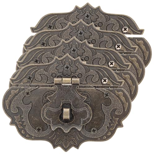 SOPOTUTU 4 Stück Teiliges Antike Zinklegierung Hasp Latch Schloss für Schmuckkästchen Holzbox Weinbox Ersatzverschluss mit Schrauben Retro Design für Geschenk Aufbewahrungsboxen SOPOTUTU 4 Stück Teiliges Antike Zinklegierung Hasp Latch Schloss für Schmuckkästchen Holzbox Weinbox Ersatzverschluss mit Schrauben Retro Design für Geschenk Aufbewahrungsboxen von SOPOTUTU