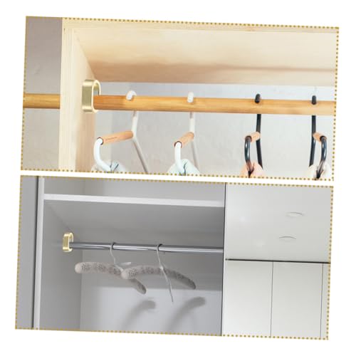 SOPOTUTU 4 Stück Teiliges Kleiderstangenhalter aus Langlebiger Zinklegierung Elegante Rundrohr Halterung für Kleiderschrank Bad und Waschküche Einfache Montage Einsetzbar Goldfarben von SOPOTUTU