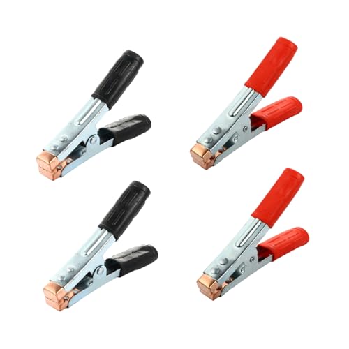 SOPOTUTU 4 Stück Teiliges Krokodilklemmen für Autobatterie Isolierte Batterieklemmen mit Hervorragender Leitfähigkeit Sicher und Zuverlässig für Verschiedene Fahrzeugtypen von SOPOTUTU