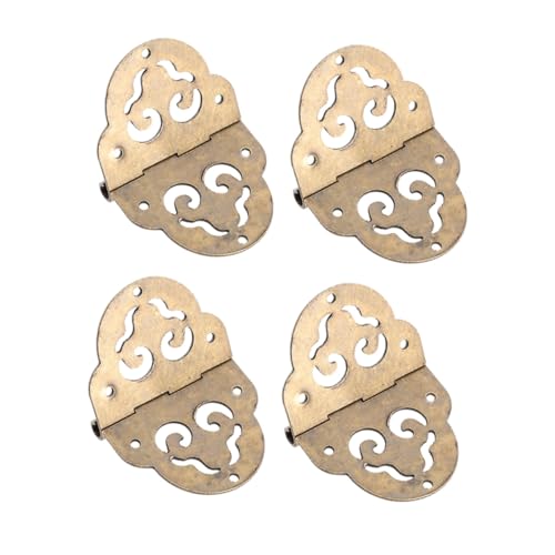 SOPOTUTU 4 Stück Teiliges Kupfer scharnierset für Möbel Schranktüren mit Glatter Oberfläche Rostfrei Robust Einfach zu Montieren Geeignet für Kleine Holzboxen und Schmuckkästen von SOPOTUTU