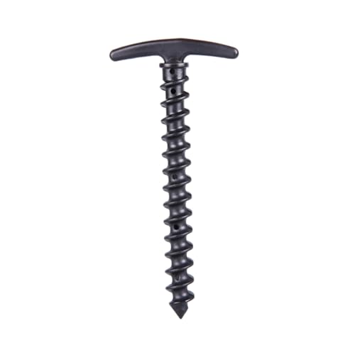 SOPOTUTU 4 Stück Teiliges Spiral zeltheringe aus Schwarzem Nylon Lange Robuste Outdoor bodenanker für Schnee Matschböden Stabiler Zeltnagel mit Drehgewinde als Zeltzubehör für Camping von SOPOTUTU
