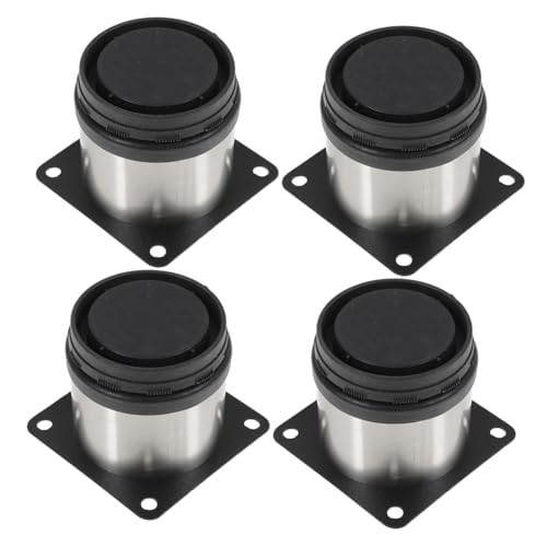SOPOTUTU 4 Stück Verstellbare Möbelbeine aus Runde Verstellbare Füße für Schrank Regal DIY Möbel Teiliges Belastbar bis Silber und Schwarz von SOPOTUTU