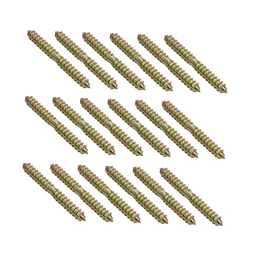 SOPOTUTU 40 Stücke Doppelseitige Selbstschneidende Holzschrauben Verzinkte Gewindeschraube Möbelverbinder 6X60mm von SOPOTUTU