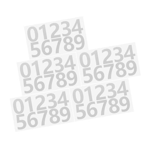 SOPOTUTU 5 Blätter Reflektierende Zahlen Aufkleber Weiß Selbstklebend Wetterfest für Briefkasten Hausnummer Fenster Outdoor DIY Nummern Sticker von SOPOTUTU