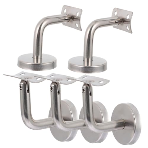 SOPOTUTU 5 Stück Edelstahl Handlaufhalter Verstellbare Wandhalterung für Treppenhandläufe Rostfrei Robust und Langlebig Modernes Design Geeignet für Innen und Außenbereiche Einfache von SOPOTUTU