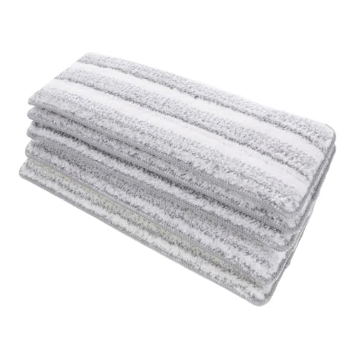 SOPOTUTU 5 Stück Mikrofaser Mop Ersatzpads Selbstklebend Flach Haftend Feucht und Trocken Wiederverwendbar für Effektive Bodenreinigung Haushaltsmopp Bodenwischer Zubehör von SOPOTUTU