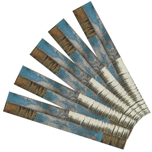 SOPOTUTU 5 Stück Selbstklebende Holzoptik Bodenfliesen Teilig Vinyl Bodenbelag Planken mit Holzmaserung Ablösbar Zuschneidbar Wasserfest für Küche Bad Schlafzimmer Büro Einfache Anbringung von SOPOTUTU