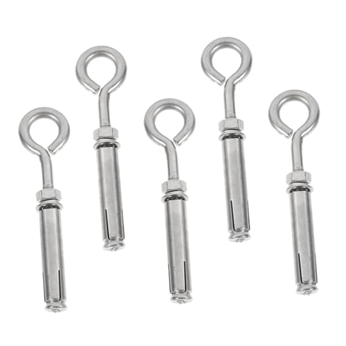 SOPOTUTU 5 Stück Teiliges Edelstahl Expansionsbolzen mit Geschlossenem Ring Schwerlast Manhole Cover Lifting Schrauben Rostfrei Hohe Tragfähigkeit Langlebig und Handschonend Einfache von SOPOTUTU