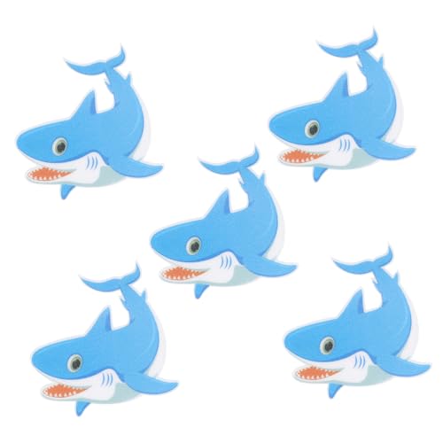 SOPOTUTU 5 Stück Teiliges Rutschfestes Badezimmer Aufkleber mit Mattiertem Peva Marineorganismusförmig Sicherer Halt für Badewanne und Dusche Kinderfreundliches Hai Vielseitig für Fliesen von SOPOTUTU