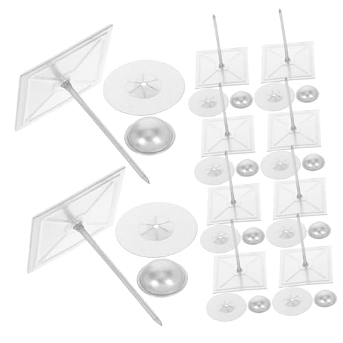 SOPOTUTU 50 Sätze Selbstklebende Isolationspins Aluminium mit Kappen für Wand Decken und Fußbodenisolierung Langlebig und Umweltbeständig für Effiziente Wärmespeicherung von SOPOTUTU
