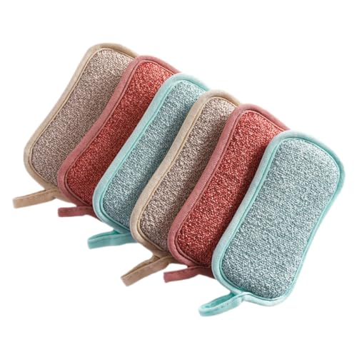 SOPOTUTU 6 Stück Küchen Reinigungsschwämme aus Dickem Baumwoll leinen Wiederverwendbar Vielseitig für Geschirr Töpfe Oberflächen Haushaltsfreundlich und Langlebig Praktische Alltagshelfer SOPOTUTU 6 Stück Küchen Reinigungsschwämme aus Dickem Baumwoll leinen Wiederverwendbar Vielseitig für Geschirr Töpfe Oberflächen Haushaltsfreundlich und Langlebig Praktische Alltagshelfer von SOPOTUTU