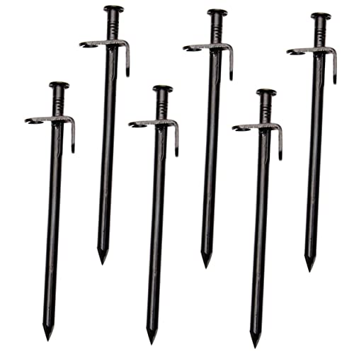 SOPOTUTU 6 Stück Metall Zeltheringe Robuste Camping Erdanker für Zelte mit Spitzem Ende für Harten Boden zum gegen Wind und von SOPOTUTU