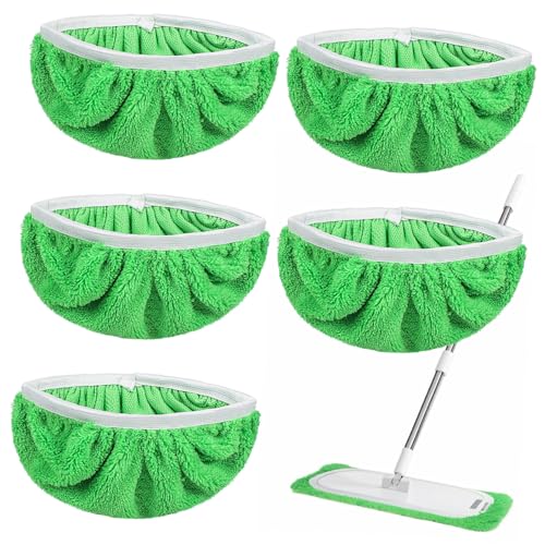 SOPOTUTU 6 Stück Teiliges Mop Pads aus Ultra Mikrofaser Waschbar Elastischer Ersatzbezug für Bodenwischer Hochsaugfähige Fusselfreie Reinigungstücher Kompatibel mit Diversen Mopps Schonend von SOPOTUTU