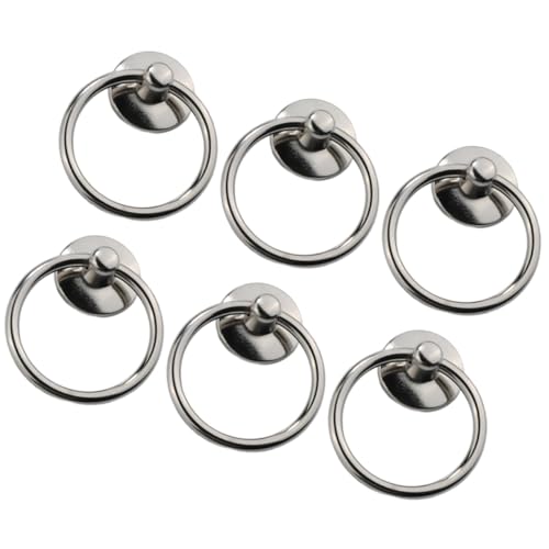 SOPOTUTU 6 Stück Teiliges Runde Möbelgriffe Silber Single Bore Türgriff Zinklegierung Retro Ring Ziehen für Schrank Schublade Kommode Kleiderschrank Möbel von SOPOTUTU