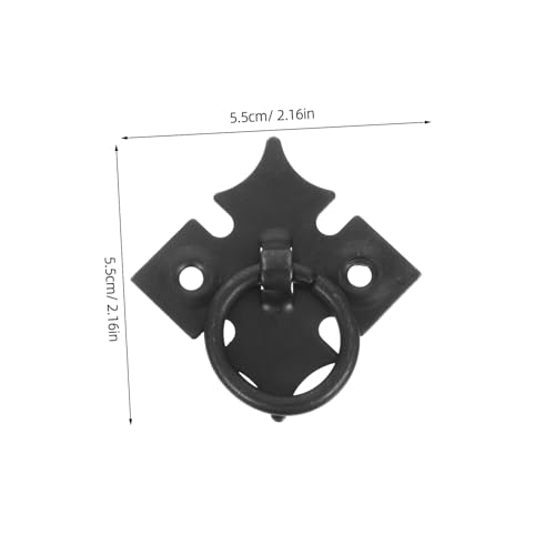 SOPOTUTU 6 Stück Teiliges Vintage Schwarze Metallgriffe für Schränke Chinesischer Retro Stil Robustes Eisen Einzelnes Einfach zu Montieren Dekorative Kleeblatt Designs für Kommoden von SOPOTUTU
