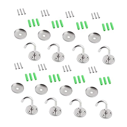 SOPOTUTU 8 Sätze Kleiderhaken Set Teiliges Set für Decken und Wandmontage Multifunktionale Haken für Handtücher Kleidung Schlüssel und Rostfrei und Langlebig Zufällige Farbe von SOPOTUTU