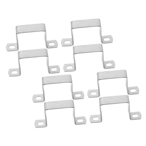 SOPOTUTU 8 Stück Teiliges Edelstahl Rohrklemmen für Quadratische Rohre U förmige Halterung für Stabile Rohrbefestigung und Zuverlässigen Halt bei Montage und Rohrstütze von SOPOTUTU