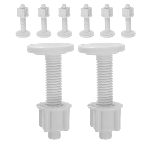 SOPOTUTU 8 Stück Teiliges Wc Sitz Befestigungsset aus Weißem Kunststoff mit Gummiexpansionsdübeln Schnelle Montage und Fester Halt Ersatzschrauben für Toilettensitz und Einfache Demontage von SOPOTUTU