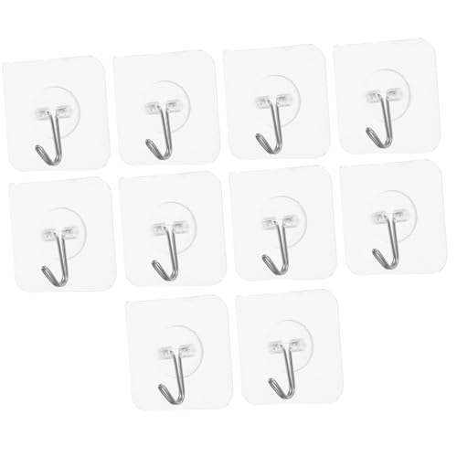 SOPOTUTU 8 Stück Transparente Klebehaken mit Starkem Haftband Nahtlos Selbstklebend Robuste Wandhaken für Küche Bad Schlafzimmer und Wohnzimmer Rückstandsfrei Entfernbar Langlebig und von SOPOTUTU