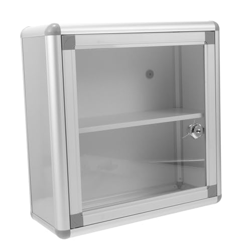 SOPOTUTU Abschließbarer Wandmontierter Medizinschrank aus Robustem Aluminium mit Großer Kapazität Wasserabweisend Vielseitig für Zuhause Büro Reisen und Gemeinschaftszwecke Sicherer von SOPOTUTU