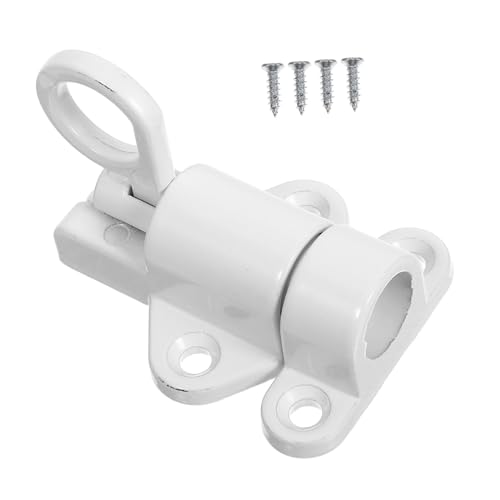 SOPOTUTU Aluminiumlegierung Türriegel mit Feder für Dachbodenluken Fenster Tore Schränke Weiß mit Schrauben Einfache Montage Langlebig Stabil von SOPOTUTU