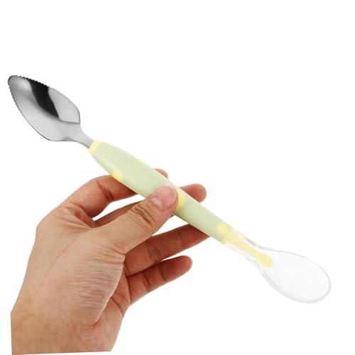 SOPOTUTU Babylöffel aus Lebensmittelechtem Silikon Doppelseitig mit Großem und Kleinem Kopf Praktischer Leichter Fütterungslöffel für Obst Gemüsebrei Sicherer Trainingslöffel von SOPOTUTU