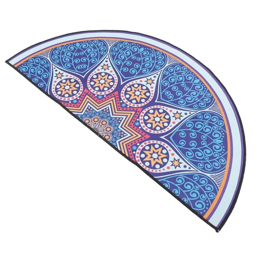 SOPOTUTU Bohemian Style Halbkreis Teppich Vintage Mandala Muster rutschfeste Wasserabweisende Polyester Fußmatte für Eingang Badezimmer Wohnliches Zuhause von SOPOTUTU