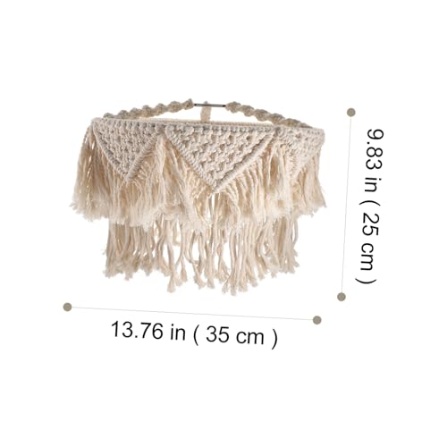 SOPOTUTU Boho Baumwoll Lampenschirm Makramee Handgewebt mit Quasten Deckenlampen Ersatz Dekorativer Warmer Lichtschutz für Wohnzimmer Schlafzimmer Hotel SOPOTUTU Boho Baumwoll Lampenschirm Makramee Handgewebt mit Quasten Deckenlampen Ersatz Dekorativer Warmer Lichtschutz für Wohnzimmer Schlafzimmer Hotel von SOPOTUTU