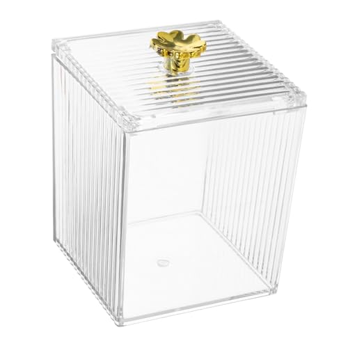 SOPOTUTU Cotton Pad Box und Wattestäbchen Behälter aus Transparentem Kosmetischer Organizer für Schminktisch und Badezimmer Staubgeschützt Kompakt Leicht Platzsparend Geeignet für von SOPOTUTU