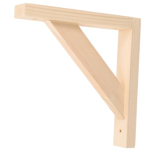 SOPOTUTU Dreieckiger Holz Regalhalter Wandregalhalterung aus Massivem Holz Stabile Schwebende Wandhalterung mit Hoher Tragkraft Glatte Oberfläche Einfache Montage für Innenregale und von SOPOTUTU