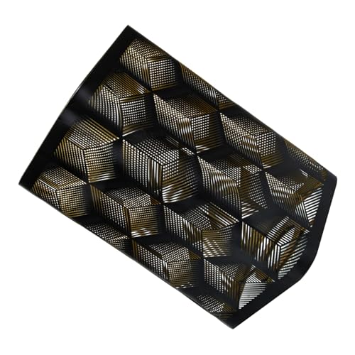SOPOTUTU Eckiger Lampenschirm aus Schmiedeeisen mit Hohlprägung Schwarz Goldfarbene Pendelleuchte Abdeckung Quadratischer Lampenschirm für Fassungen Installieren Elegant für Innenräume von SOPOTUTU