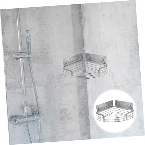 SOPOTUTU Edelstahl Eckregal Dreieck Duschablage Badezimmer Küchen Wandmontage Rostfrei Installieren Platzsparend Organizer von SOPOTUTU