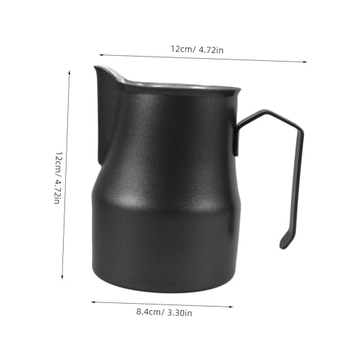 SOPOTUTU Edelstahl Milchkännchen Zulaufend Kompakt und Robust Präziser Ausguss für Latte Art und Cappuccino Professioneller Milchaufschäumer für Espresso maschinen Stilvoll und Vielseitig von SOPOTUTU