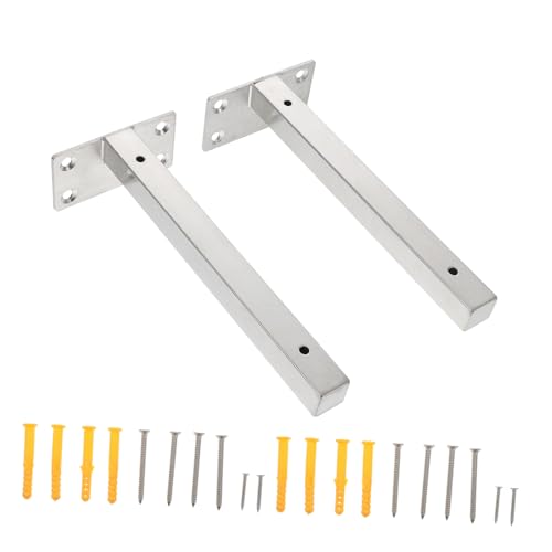 SOPOTUTU Edelstahl Wandregalhalter Schwerlast Regalträger Rostfrei Robust für Wohnzimmer Schlafzimmer Küche Büro Stabile Schwebende Halterungen zur Sicheren Wandmontage Teiliges von SOPOTUTU
